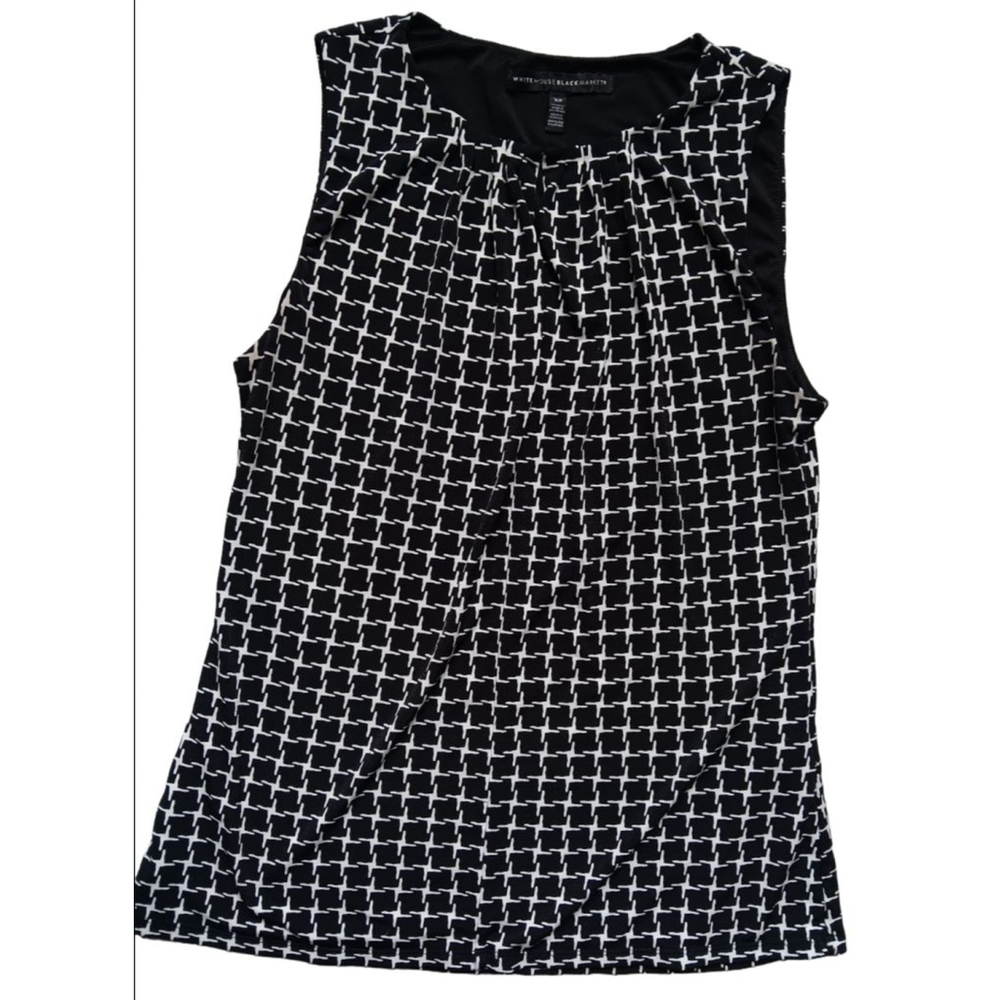 Women's White House Black Market Top XS Black White